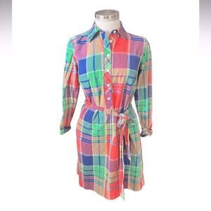 Talbots Madras Shirtdress Multicolor Size 2